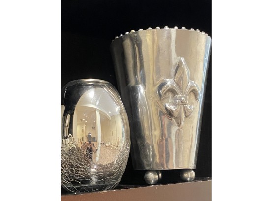 Aluminum & Glass Decorative Vases
