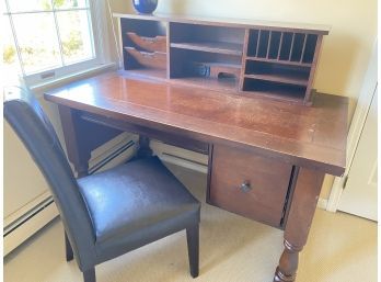 Wood Desk With Hutch And Chair - 54'w X 30'd X 30'h