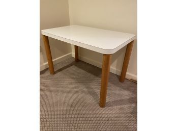 A Laminate Table / Desk  Wooden Legs - 43' X 28' X 29'h