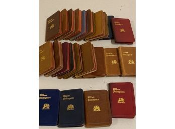 Vintage William Shakespeare Leather Antiquarian Miniature 24 Books With Original Case