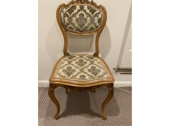 An Antique Victorian Carved   Upholstered Victorian  Chair  - 16'w X 15'd X 34'h