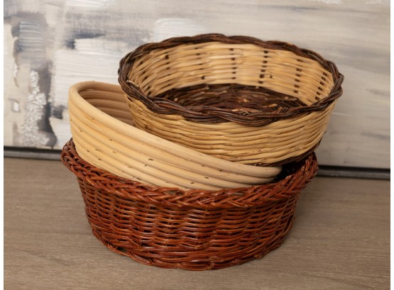 Three Round Baskets