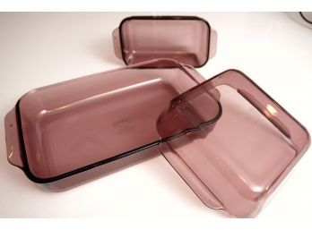 Three Glass Pyrex Baking Dishes