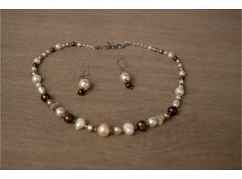Matching Pearl Necklace And Earings