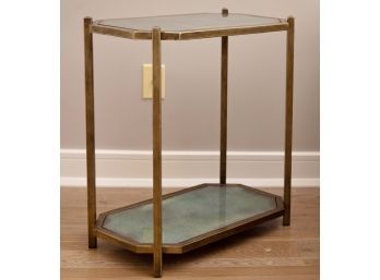 Ballard Design Brass & Glass Side Table