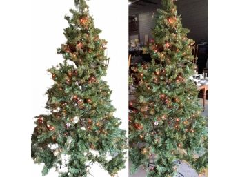 Beautiful Lighted 7.25 Foot Artificial Christmas Tree (3-parts) With Stand