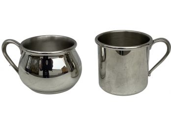 Two Pewter Cups  1) Web Early American 2) Lenox
