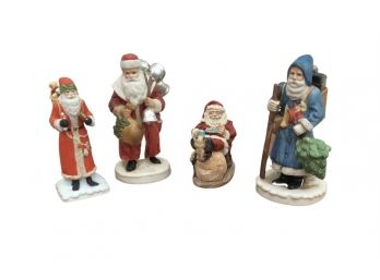 4 Vintage Collectible  Santa Figures
