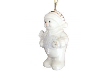 Adorable Lenox American By Design Snowman Snowflake Surprise Ornament