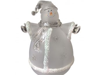 Adorable Glass Snowman With Base