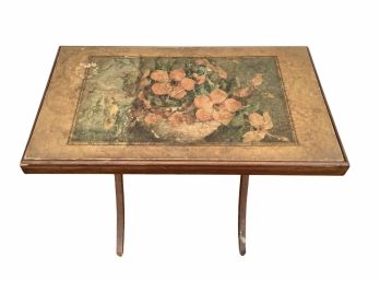Vintage Folding Table 1930s. Floral Design