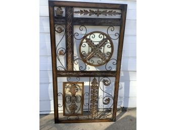 Vintage Metal Art With Mirrors Wall Hanging