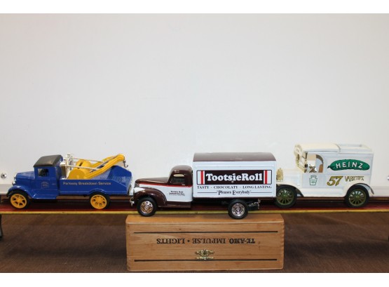 Diecast Delivery Truck Toy Bank Lot Of Three