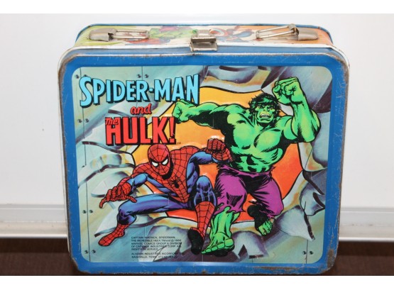 Vintage 1980 Marvel Comics Spiderman Hulk Metal Lunchbox