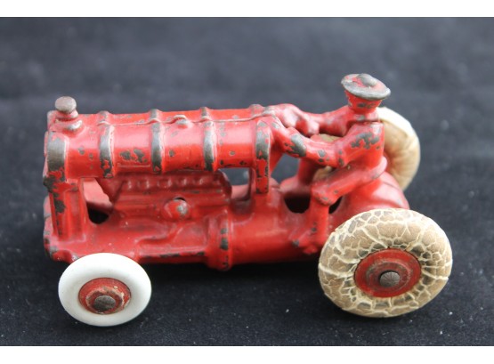Old Cast Iron Farm Tractor Small Toy Vehicle