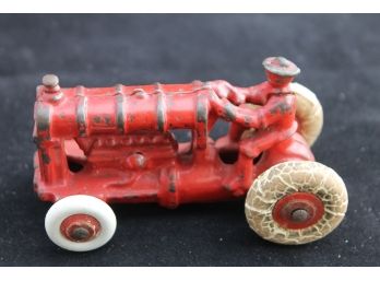 Old Cast Iron Farm Tractor Small Toy Vehicle