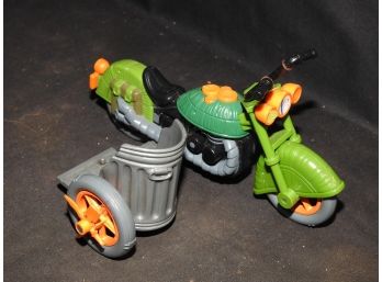 Vintage TMNT 1989 Ninja Turtles Sewer Cycle Motorcycle W/ Sidecar