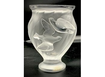 Vintage Lalique France Rosine -  'Birds In Flight' Vase