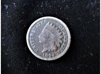 1863 U.S.  Indian Head Penny, Civil War Era