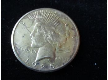 U.S. 1925 Peace Silver Dollar, Gold Plated