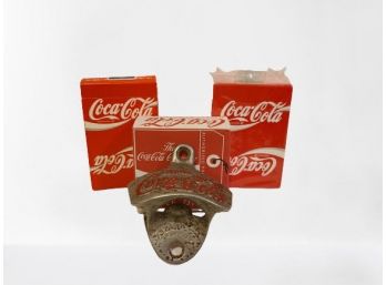Vintage Coca Cola Bottle Openers And Playing Cards