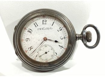 Antique Sterling Silver Pocket Watch G W Fairchilds & Sons Bridgeport CT