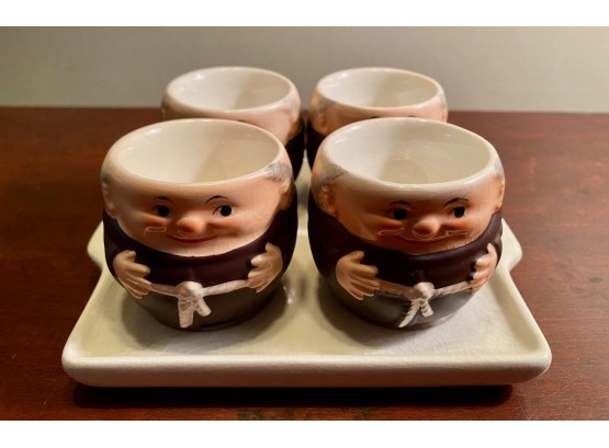Hummel Monks Egg Cups On Tray