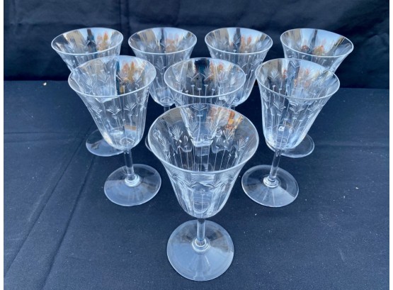 Lovely Etched Wine Glasses (8)