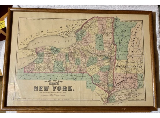 Framed Map Of NY