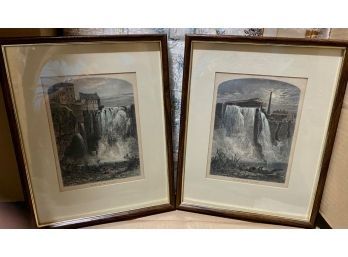 Two Rochester, NY Colored Engravings Of The Genesee River