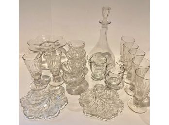 Lot Of Clear Vintage Glassware