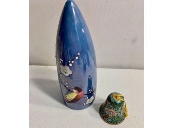 Hand Painted Bird Bell And Enamel Bell