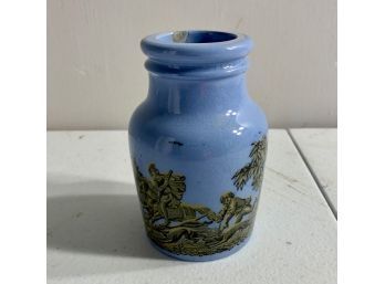 19th C. Prattware Pottery Vase With Hunting Scene