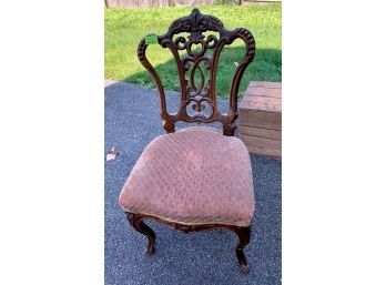 Victorian Upholstered Seat Fancy Back Chair