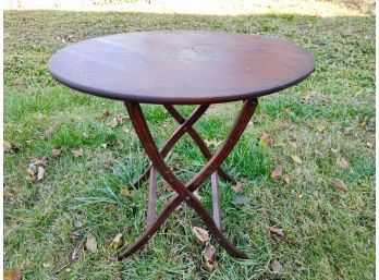 Oval Stenciled Folding Occasional Table