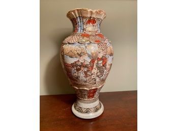 Japanese Satsuma Pottery Vase, Signed