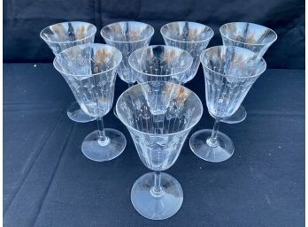 Lovely Etched Wine Glasses (8)