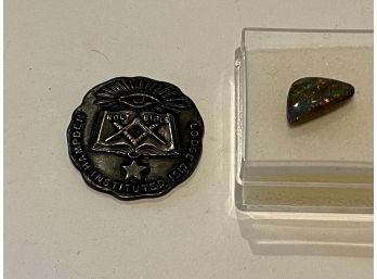 Hampden Lodge Mason Centennial Coin & Australian Polished Opal