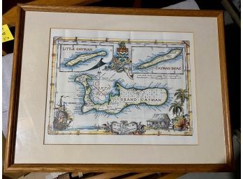 Framed 1987 Little Cayman Map