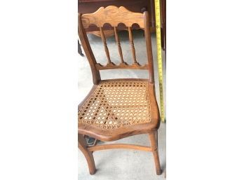 Oak Cane Seat Occasional Side Chair