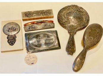 Sterling And Silver-plated Dresser Items (5)