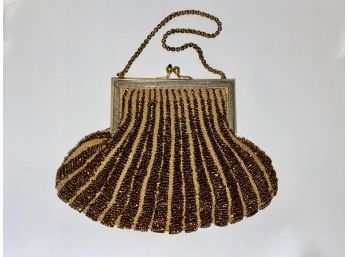 Vintage Beaded Evening Bag With Silk Lining