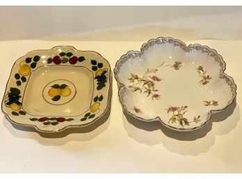 English Porcelain Lot - Titian Ware Plate, Doulton Burslem Bowl