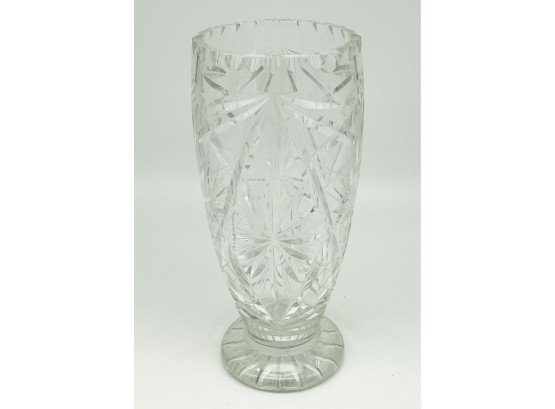 10-inch H Heavy Crystal Vase #1 - No Visible Marks
