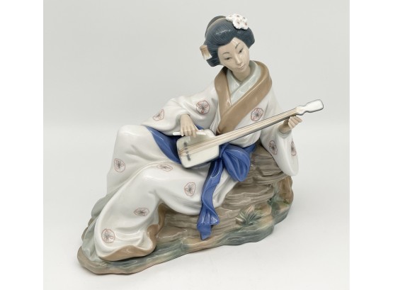 Lladro Geisha With String Instrument