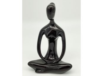 Modern Black Sitting Meditation Sculpture