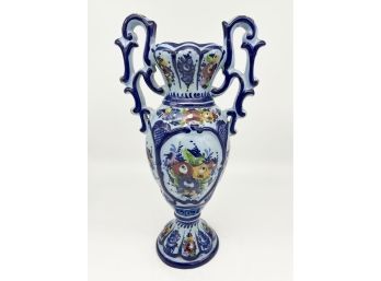 Vintage Par Alcobaca Portugal Hand Painted Vase