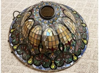 Tiffany-Style 36' W Hanging Lamp (a Few Broken Panes See Photo)