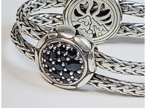 Fabulous Heavy Ornate Vintage Sterling Silver YURMAN LIKE  Braided Bracelet