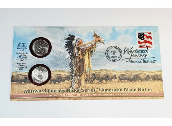 2005 Westward Journey  American Bison First Day Cover  2005 Coin Set